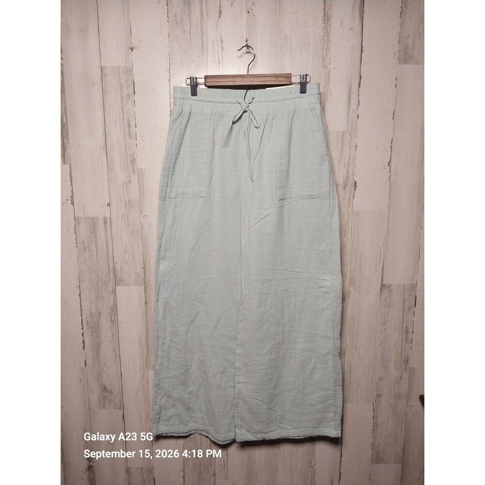 Style & Co Wide Leg Pull On High Rise Gauze Pants Harbor Gray NWT